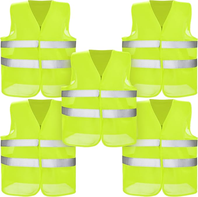 JaGely High Visibility Safety Vest Bulk Reflective Mesh Security Vest for Men Women Work Cycling Runner Neon