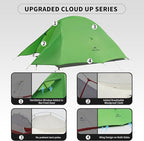 Naturehike Cloud-Up 1 Person Tent, Lightweight Backpacking Tents for One Man, Waterproof Ultralight One Person Tent for Camping Hiking Backpacking