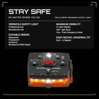 Guardian Angel Micro Series Safety Lights, Beacon Device (Orange Front & Orange Rear) | Rechargeable, Magnetic, Hands-Free Wearable LED Light for Dog Walking, Cycling, Hiking & Camping