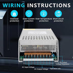 DC 60V 20A 1200W Power Supply 110V AC to DC 60V Converter 1200W Switch Power Supply Transformer for 60Volt Drive Sensor System Lamp Meter Controller Servo Electric Motor