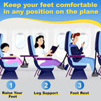 Airplane Foot Hammock for Plane Travel, Detachable Bamboo Airplane Foot Rest for Long Flight, Desk Foot Hammock Travel Essentials with Extended Adjustable Strap to Relax Your Feet - 2 Pack