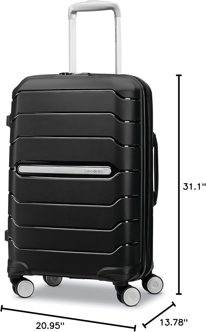 Samsonite Freeform Large Checked Luggage with Dual 360° Spinner Wheels - TSA Lock, Airline-Approved - Lightweight Durable Polypropylene Expandable Hardshell - Black