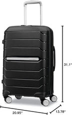 Samsonite Freeform Large Checked Luggage with Dual 360° Spinner Wheels - TSA Lock, Airline-Approved - Lightweight Durable Polypropylene Expandable Hardshell - Black