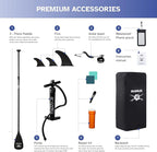 10’6’’ Portable Inflatable Stand Up Paddle Board (SUP) for Adults and Youth with Non-Slip Deck – Complete Accessories Kit, Perfect for Fishing, Yoga, Fitness & Family Fun