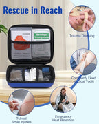 Mini First Aid Kit, 163 Pcs Small Medical Kit, Emergency First Aid Supplies and Survival Kit with Hard Shell - Perfect for Travel, Home, Outdoor, Office, Camping, Hiking