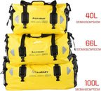 WILD HEART Waterproof Motorcycle Duffel Bag PVC500D Double-bottom With Rope Straps and Inner Pocket 40L 66L 100L for Kayaking, Camping, Boating,Motorcycle