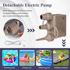 KMZ Inflatable Air Mattress with Built-in Electric Pump -Self Inflatable/Deflation Blow Up Mattress in 90 Seconds- Flocked Top Carbed with Carry Bag for Travel, Camping