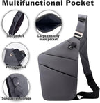 Anti Theft Travel Bag, One Shoulder Large Capacity Cross-body Bag Chest Fashion Lightweight Sling Bags for Travel Sports