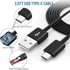 Type C Charger Fast Charging,Android Phone Charger Block with USB C Charger Cable 12Ft for Samsung Galaxy S26/S25/S23/S22/S21/S20/S10/S10 Plus/S10E/S9/S8/S21Ultra/S22+/S22 Ultra/Note 8/9/10/20