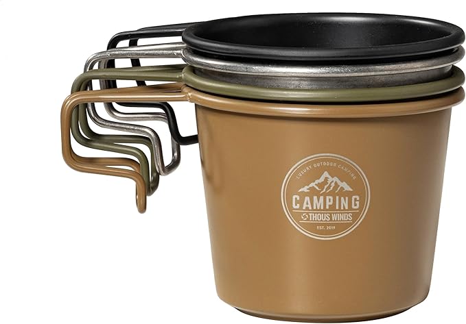 Camping Sierra Cups, 350ml Stainless Steel Mugs, Lightweight Camp Cup for Outdoor Camping Backpacking Trekking, 2pcs Set
