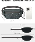 WATERFLY Lightweight Small Fanny Pack: 1.5L Mini Slim Crossbody Waist Belt Hip Bag with RFID Blocking, Anti-Theft & Water Resistant Pouch for Women Men Travel Hiking Running Walking EDC