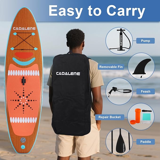 Inflatable Stand Up Paddle Board with SUP Accessories, Anti-Slip EVA Deck, Family-Friendly SUP Boards for Adults & Youth of All Skill Levels, Versatile Yoga Paddle Board
