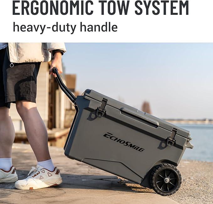 EchoSmile 25/30/35/40/60/75 Quart Rotomolded Cooler, Built to Stand up to The Rigors of The Journey