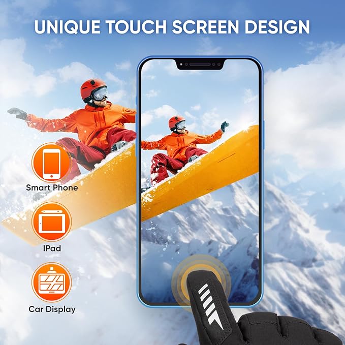 Heated Gloves for Men Women Rechargeable Waterproof Electric Motorcycle Gloves for SKI Snowboard Camping Hiking Camping