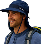 TOP-EX Cooling Sun Hat with Neck Flap – UPF 50+ Wide Brim Breathable Hat for Hiking, Fishing & Big Heads