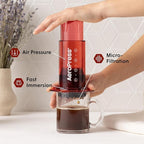AeroPress Clear Red Coffee Press - All-in-One French Press, Pour-Over & Espresso Style Manual Brewer, 2 Min Brew for Less Bitterness, More Flavor, Small Portable Coffee Maker, Travel & Camping