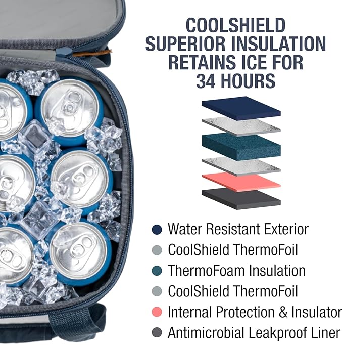CleverMade Pacifica Collapsible Cooler Bag – Small Portable Cooler Bag for Travel, Foldable Insulated Cooler for Beach, Picnic & Road Trips, Holds Up to 18 Cans, Leakproof Soft Carry Cooler - Gray