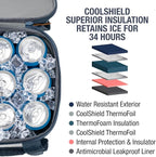 CleverMade Pacifica Collapsible Cooler Bag – Medium Portable Cooler Bag for Travel, Foldable Insulated Cooler for Beach, Picnic & Road Trips, Holds Up to 30 Cans, Leakproof Soft Carry Cooler - Ocean