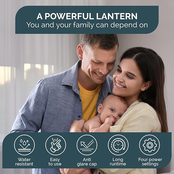 Blazin' Sun Rechargeable LED Lantern 1500 Lumen | 4000mAh Portable Camping Lantern | Hurricane, Emergency, Storm, Power Outage Light | 4 Modes | Runs Up to 25 Hours
