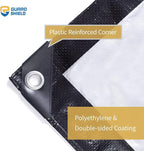 GUARD SHIELD Tarp 12x16 Feet Waterproof Black/Silver Tarps 8Mil Multi Purpose UV Resistant Cover for Outdoor,Camping,Tent,Boats