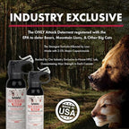 SABRE Frontiersman MAX Bear Spray – 40 ft Range, Maximum Strength, The Only EPA-Registered Spray for Bears & Mountain Lions, 7.9 oz, Glow Safety Clip, Outdoor Hiking & Camping Protection