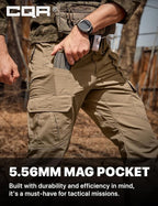 CQR Men's Tactical Pants, Water Resistant Ripstop Cargo Pants, Lightweight EDC Work Hiking Pants, Outdoor Apparel