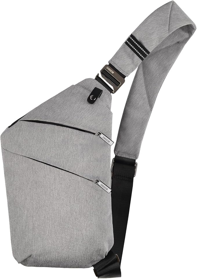 Anti Theft Crossbody Bags Sling Bag for Women Men Waterproof Wander Bag for Sports and Travel. (1.0Light Grey, Small)