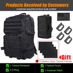 Military Tactical Backpack 45L Large Tactical Backpack for Men, Hiking Rucksack With Bottle Holder