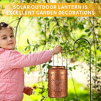 Solar Lanterns Outdoor Waterproof Garden Decor Birthday Gifts for Women Mom Grandma Hanging Solar Lights Metal Decoration Outside for Yard, Patio (Highland Cattle)
