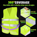 JaGely High Visibility Safety Vest Bulk Reflective Mesh Security Vest for Men Women Work Cycling Runner Neon