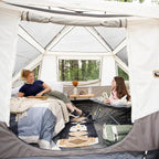 CORE Instant Cabin Tent with LED Lights | Large Family Lighted Pop Up Tent with Carry Bag for Camping, Glamping, and Backyard Adventures | Included Storage Pockets for Camp Accessories