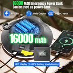 16000mAh 26000LM Solar Portable LED Camping Lantern, Rechargeable Light 150W with Magnet , Flashlight, IPX66 Waterproof Tent Lights Power Failure Emergency for Power Outages, Emergency, Tent, Outdoor