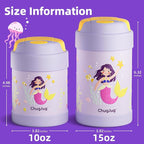 15 oz Soup Thermo for Hot Food Kids Insulated Food Jar with Spoon, Lunch Thermo Container, Width Mouth Vacuum Stainless Steel Food Thermo for School Travel, Leakproof, Easy to Open(Purple
