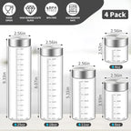 18 Oz Glass Bottles, 4 Pack Glass Juice Bottles with Lids, BPA Free, Borosilicate Glass, Leak Proof Lids for Juicing, Smoothies, Infused Water, Beverage Storage, Shaker Bottles