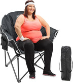 Slsy Heated Camping Chair Oversized, Outdoor Portable Heated Folding Chair, Heavy Duty 500 lbs Support, Padded Seat for Outdoor Sports, Camping, Patio, and Picnics