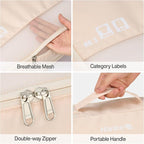 Compression Packing Cubes (Pack of 7), Expandable Luggage Organizer Bags, Hanke Packing Cubes for Travel, Double Zipper Durable Travel Packing Organizers for Suitcase Backpack and Carry-On