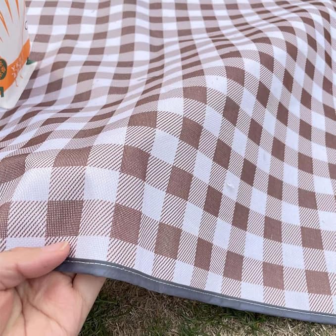 Extra Large Picnic Blanket Beach Blankets, Outdoor Foldable Waterproof Sand Mat for Beach Camping Hiking Travel Family Concerts Grass Park Music Festival Lawn Mats (Brown, 80x80inch)
