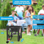 50,000 BTU High-Pressure Propane Burner - Adjustable Single Burner Propane Stove with CSA Certified 10PSI Regulator for Outdoor Camping, Backyard Cookouts, Tailgating, Fishing, and Hunting