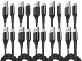 10-Pack USB Type-C Cables [3.3 ft / 1 m | 3A Fast Charge | Braided] – USB-A to USB-C Charger Cords, Compatible with iPhone 17/17 Pro/16e/16/15 Pro Max, Samsung Galaxy S25/S24/S23, Google Pixel 10/9/8