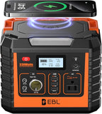 EBL Portable Power Station 300, 110V/330W Pure Sine Wave Solar Generator (Solar Panel Not Included) - Surge 600W Backup Lithium Batteries AC Outlet for Blackout Outdoors Camping Hunting Travel