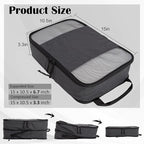 Compression Packing Cubes for Travel Essentials, 2 Set Expandable Compression Bags for Travel Packing Cubes for Suitcase Luggage Organizer Bags, Black Mesh