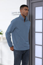 Men's Casual Quarter Zip Pullover Golf Windbreakers Athletic Lightweight Jacket Hiking Running Sweatshirt with Pockets