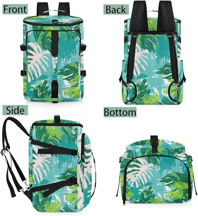 Gym Bag for Men Women with Shoes Compartment Duffle Bag for travel Hiking Waterproof Backpack Fitness Workout(Leaf)