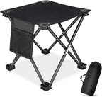 KABOER 2 Pack Folding Camping Stool Portable Outdoor Camping Chair for Fishing BBQ Hiking Gardening and Beach,Travel with Carry Bag(Black)