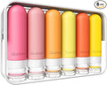 Quatish Travel Bottles for Toiletries 6 Pack, Original Patented Leakproof 3 oz Tsa Approved Travel Size Containers, BPA Free Silicone Shampoo and Conditioner Bottle, Cruise Camping Essentials, Macaron