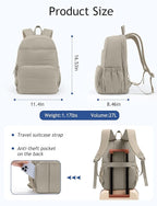 Travel Backpack for Women, 15.6 Inch Laptop Backpack, Quilted College Bookbag, Cute Work Backpacks, Water Resistant