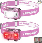 EverBrite Headlamp, 2 Pack Kids Headlamp with Red Light and Memory Function, Head Lamp for Adults and Kids with 5 Modes, Bright Headlamps for Camping, Running, Batteries Included