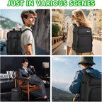 Travel Backpack for Men & Women - 40L Expandable Carry-On Backpack, TSA Approved 16 Inch Laptop, Weekend Outdoor Essentials, Airline Flight Approved, Black