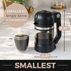 VINCI Micro Café Smallest Single-Serve Coffee Brewer | Compatible with Keurig K-Cups, K-Pods | Glass Carafe | Enclosed Brewing for Hotter Coffee | Large Capacity Reusable Filter Cup Included (White)
