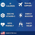 HydroMATE Electrolytes Powder Drink Mix Packets Hydration Accelerator Low Sugar Rapid Party Relief Recovery Vitamin C Plus Caffeine Grape Pack 30 Count